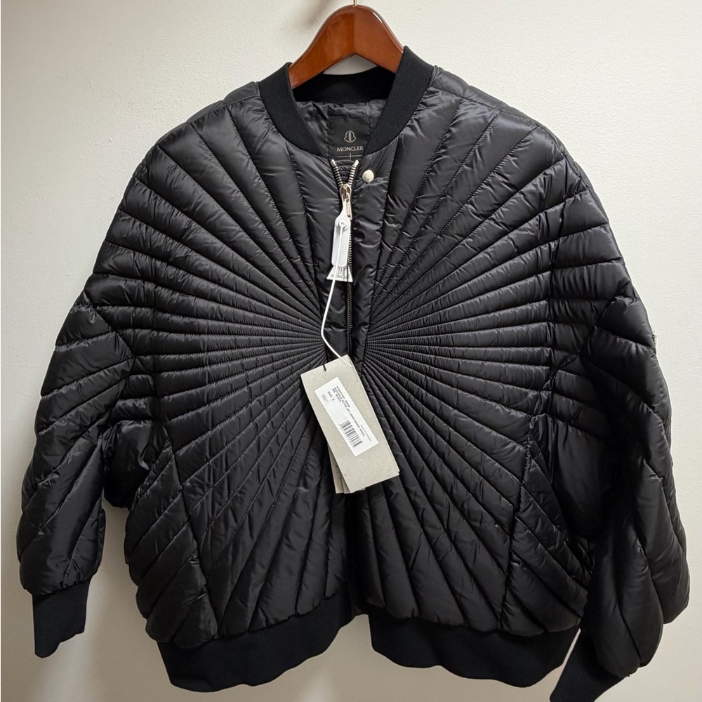 Moncler x Rick Owens Radian Puffer Bomber Jacket Black size 0 - Picture 2 of 6